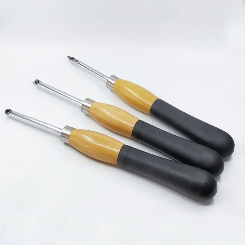 Wood Rubber Handle 3 Piece Set Woodworking Tool Changeable Tungsten