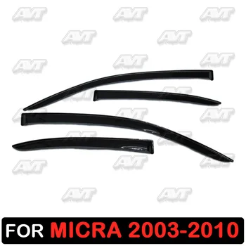 

Window deflectors for Nissan Micra 2003-2010 1 set-4 pcs car styling wind decoration guard vent visor rain guards cover