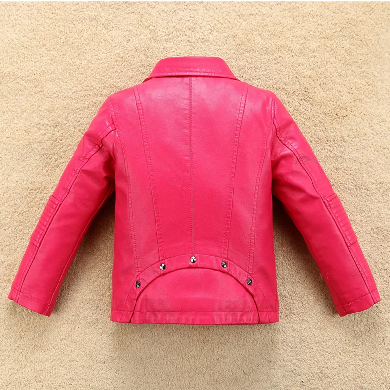 

Snow-proof Boys Leather Jacket with Fur Collar Fleece Thick for Fall Spring Girls Motor Coat Bomber Baby Toddler's Clothes