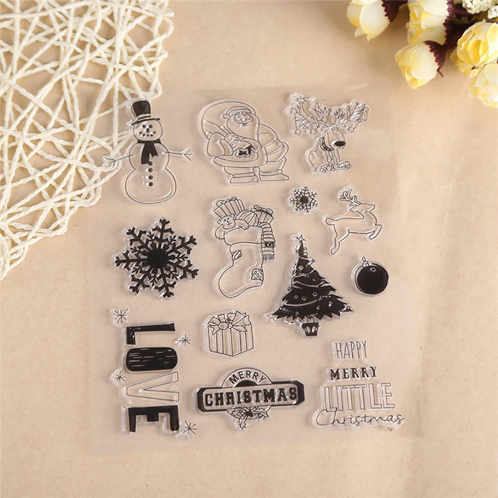 Christmas Xmas Transparent Clear Stamps Craft for DIY Scrapbooking