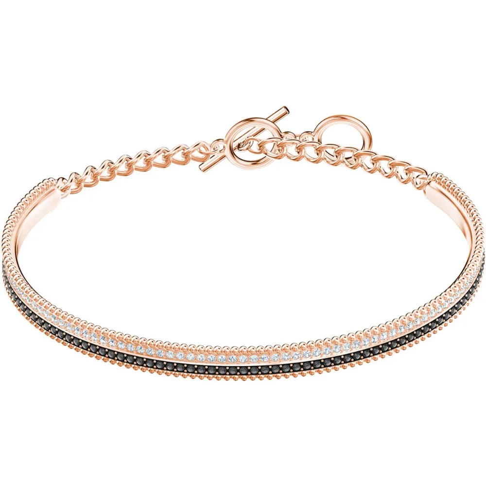

2018 New Round Black White Rose Gold Bracelet LOLLYPOP Full Diamond Female Jewelry Wife Birthday Gift Halloween Free Shipping