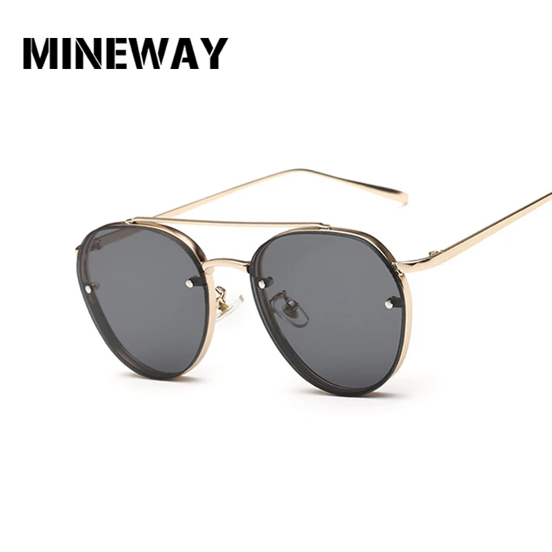 

MINEWAY Round Ocean Table Glasses Colorful Frames Man And Woman Flat Mirror Sunglasses Male Female Outdoor Classic Retro