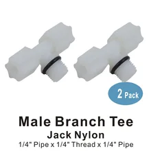 Жако нейлон тройник для разветвления с наружной резьбой 1/4-дюйм труба x 1/4-дюймовая нить x 1/4-дюйм труба разъемы для фильтры для воды и системы RO-2 шт. в упаковке