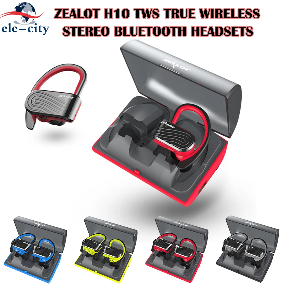 

2018 ZEALOT H10 TWS True Wireless Stereo Bluetooth Headsets Sports Headphone For iPhone with Mic 2000mAh Power Bank Charger Case