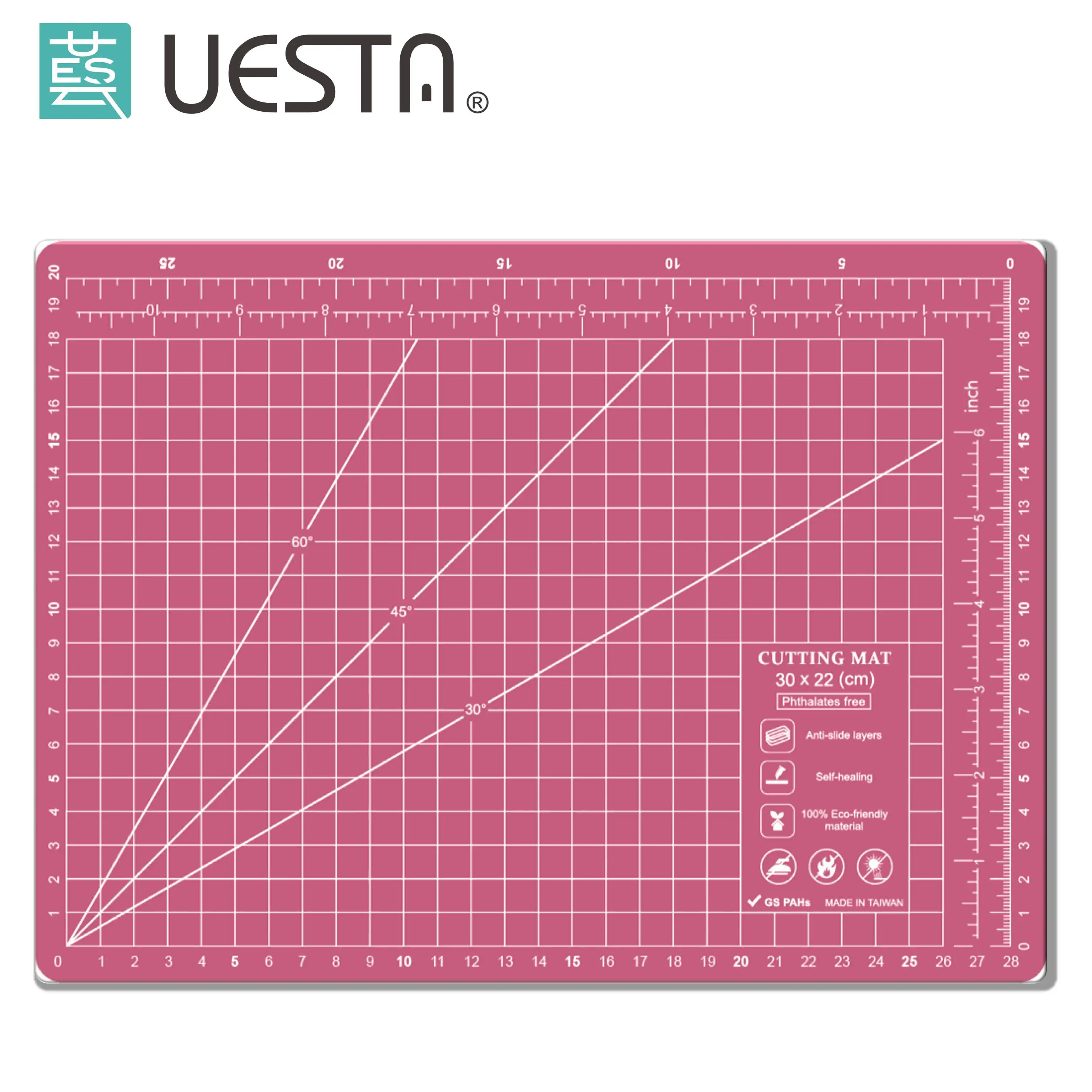 PP A4 Pink Cutting Mat 12"x9" Multipurpose Self Healing Cutting Mats