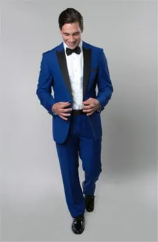 

Royal Blue Men Suit Fashion Solid Suit Casual Slim Fit 2 PCs(Jacket+Pants) Mens Wedding Suits Jackets Male Suits Custom Made