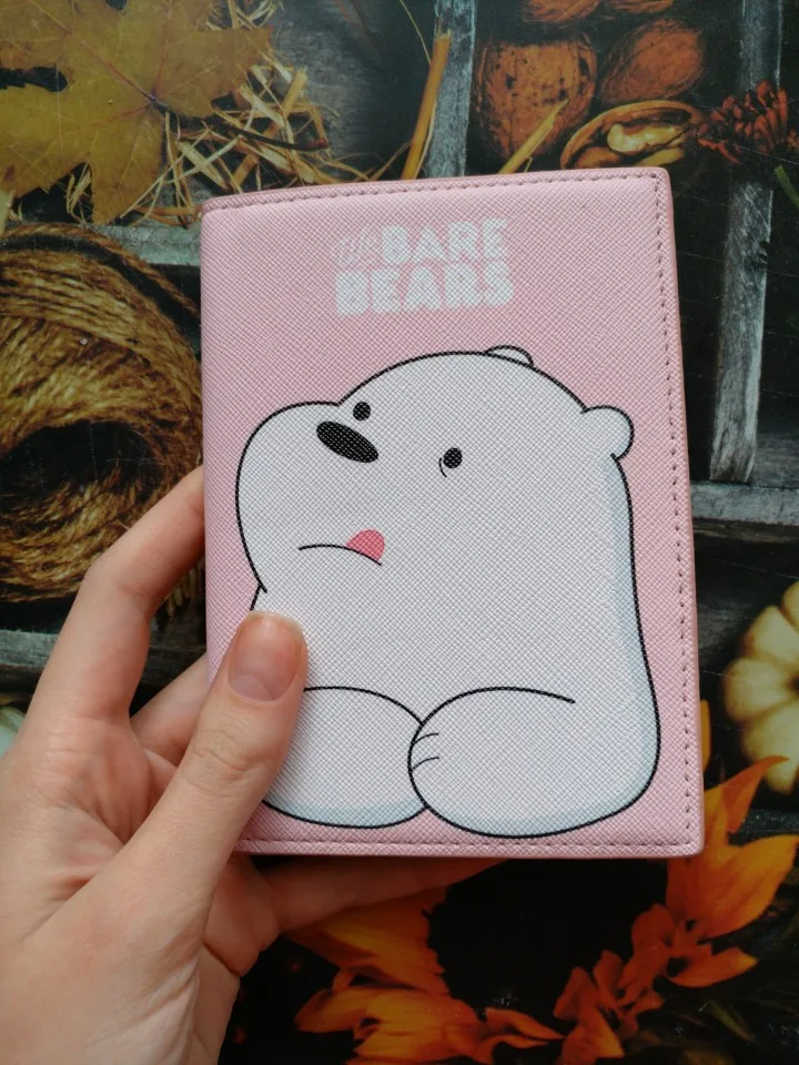 Lovers traveling abroad small fresh cute cartoon naked bear passport protective cover waterproof passport bag passport holder photo review
