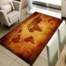 Else коричневый винтажная Карта мира Земля 3d принт Нескользящая микрофибра для гостиной декоративный современный моющийся коврик