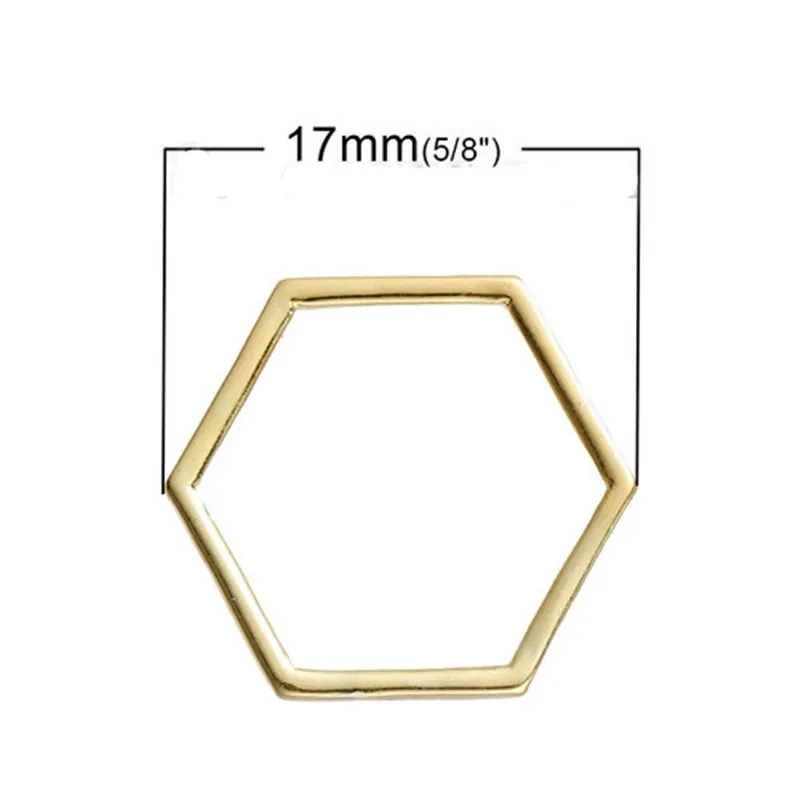 8 сезонов соединители из цинкового сплава фурнитура соты Позолоченные полые DIY компоненты 17 мм(5/") x 15 мм(5/8"), 20 шт