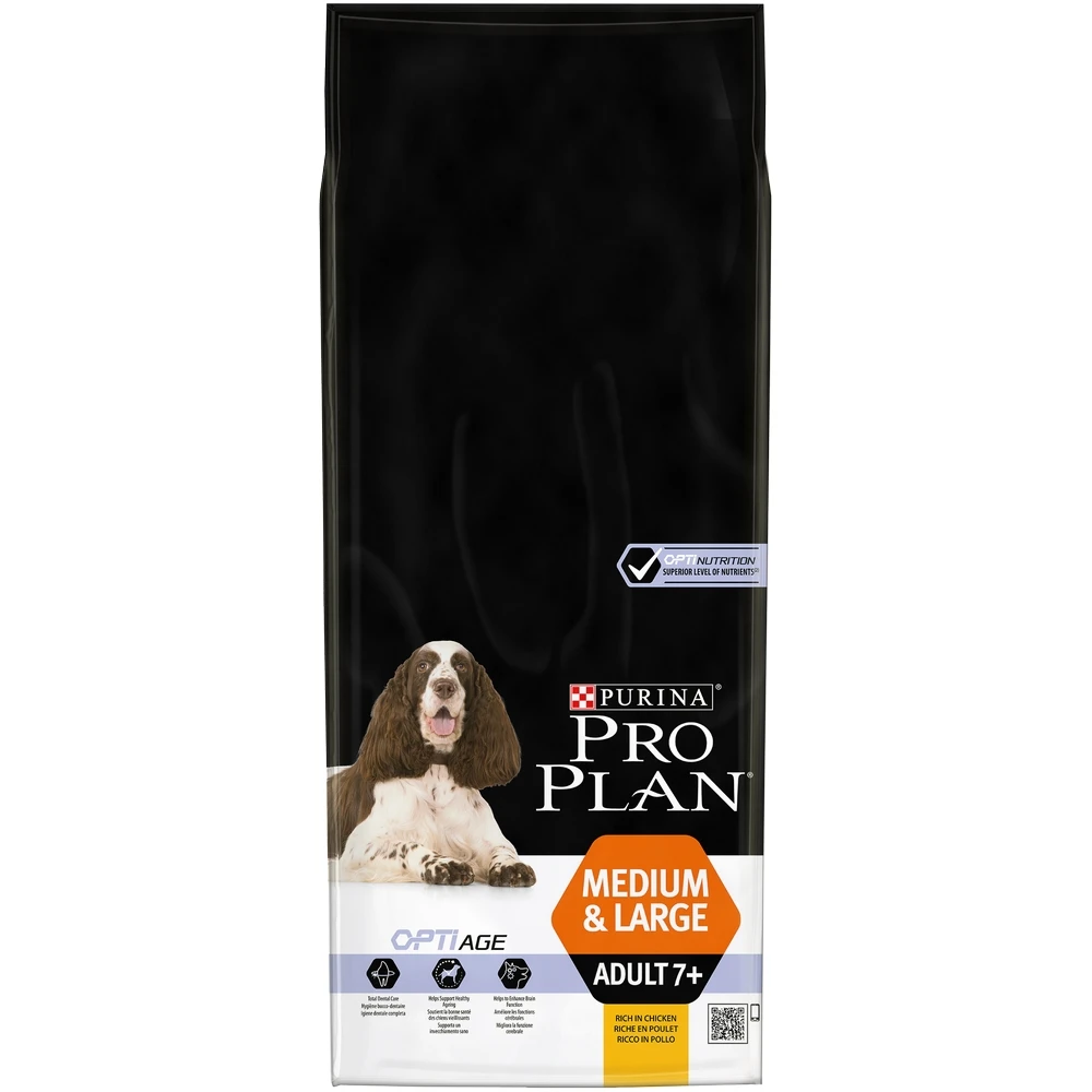 Pro Plan Medium& Large Adult 7+ для пожилых собак средних и крупных пород, Курица, 14 кг