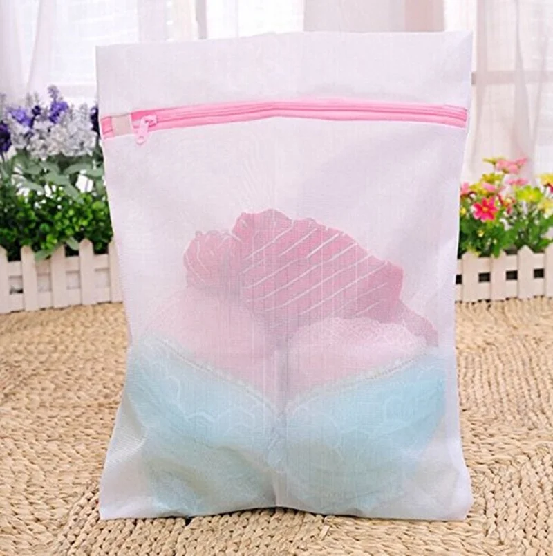 

White Bra Underwear Laundry Wash Bag 3 Sizes Storage Net Zip Bag for Woman Washing Machine Free Shipping