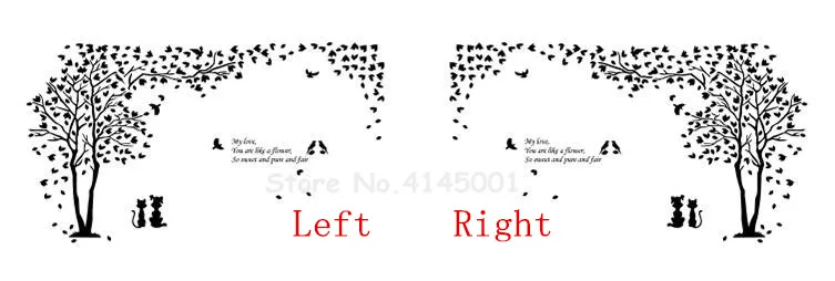 Новинка романтическая пара кошка дерево акриловая трехмерная Наклейка на стену s гостиная спальня ТВ диван домашний Декор 3D стикер на стену