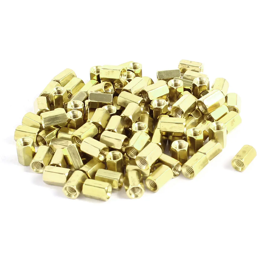 UXCELL 100 Pcs Hex Hexagon Female Nut Brass Standoff Spacer M3x7 M3 7Mm