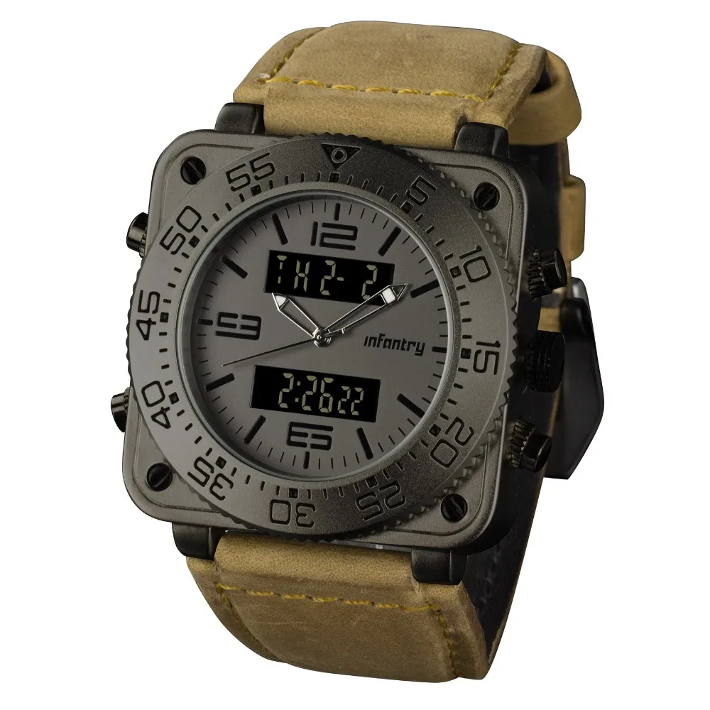Мужские часы от ведущего бренда, роскошные аналоговые цифровые военные часы, мужские тактические кожаные Наручные часы для мужчин, Relogio Masculino
