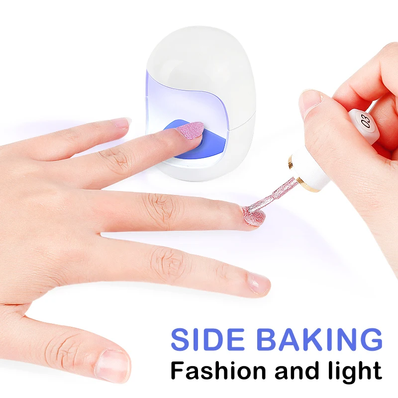 Портативный маленький в форме яйца фототерапия лампа УФ светодиодный светильник для ногтей Гель-лак отверждаемая лампа 3 Вт синхронизация Сушилка для ногтей с бесплатным подарком