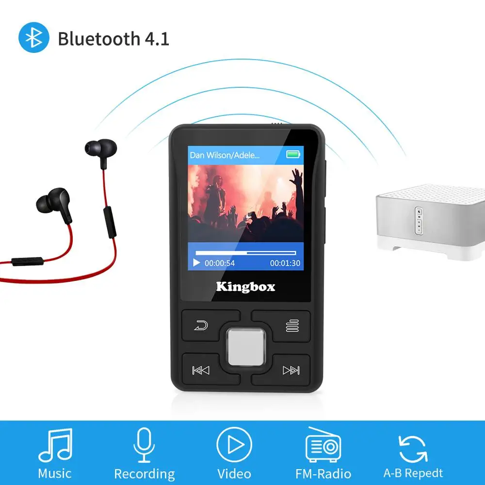 MP3 плеер 32 Гб с BT 4 1 поддерживает TF до 128 ГБ HIFI Звук и сенсорная кнопка музыкальный