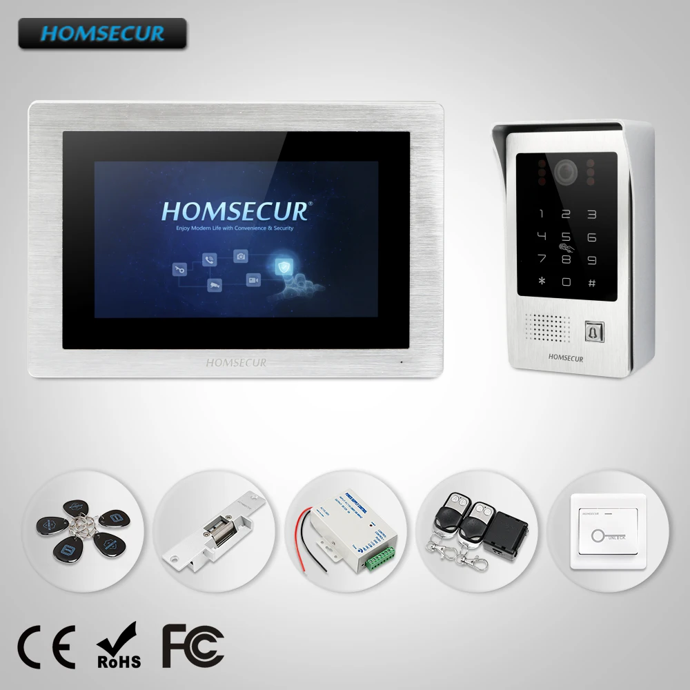 

HOMSECUR 7" Video Door Entry Security Intercom+RFID Access for Home Security BC091 + BM714-S