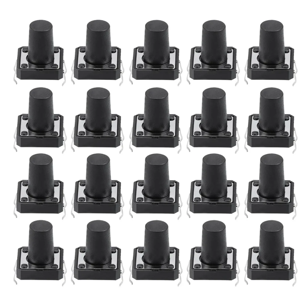 

UXCELL 20PCS 12x12x13mm Panel Mini/Micro/Small PCB Momentary Tactile Tact Push Button Switch DIP Electrical Equipment Supplies