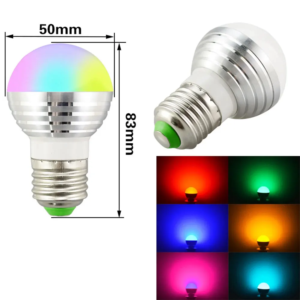 E27 E14 светодиодный 16 Цвет RGB Волшебная осветительная лампа 85-265 V 110 V 120 V 220 V RGB Светодиодный прожектор+ ИК-пульт дистанционного управления Управление