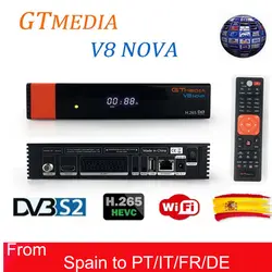 GT Media V8 Nova RCA DVB-S2 спутниковый ресивер H.265 встроенный WI-FI + 1 год Европа Испания CCcam ТВ коробка новая версия V8 супер