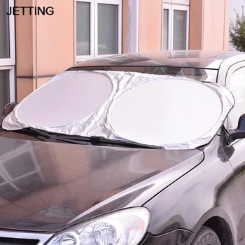 Gorąca ochrona UV folia na szyby samochodowe Auto Visor szyba przednia osłona przeciwsłoneczna pokrywa składana Jumbo przednia tylna osłona przeciwsłoneczna na okna samochodu tanie i dobre opinie 20 -40 CN (pochodzenie) 10-20 40 -60 20cm 147cm Silver coated cloth Ochrona przeciwsłoneczna na przednią szybę Folie okienne i ochrona słoneczna