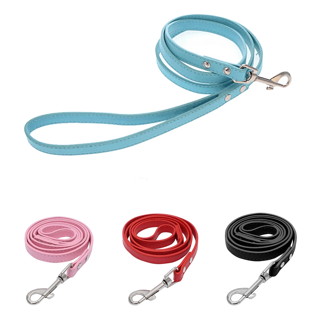 

TINGHAO Pet Dog Collar Faux Leather Large Medium-size Terriers Leash Traction Rope Strap