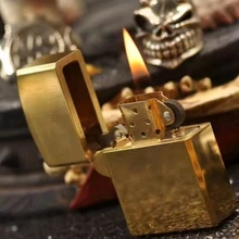 GLT застежка-молния ручной работы зажигалки Чистая латунь 4 мм толщина Тяжелая Броня зажигалка