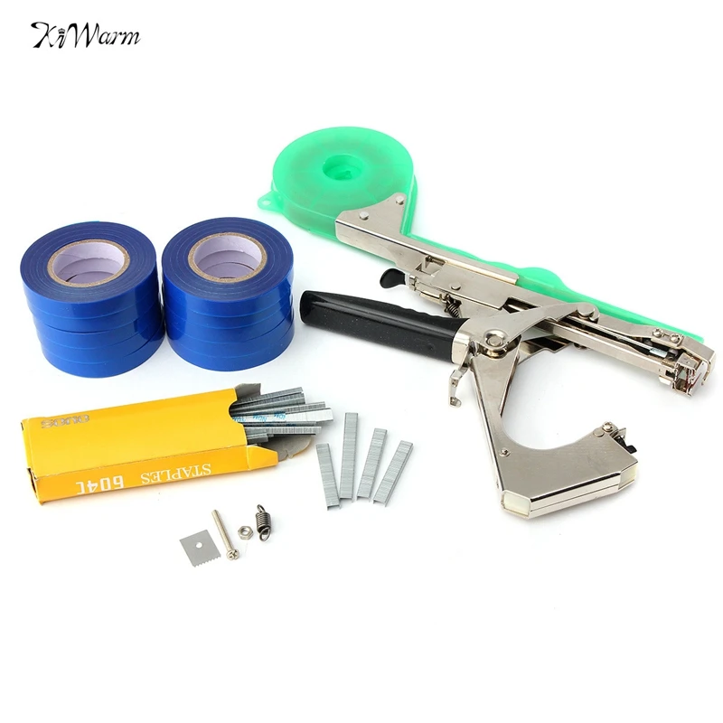 

14pcs/set Plant Hand Tying Binding Machine Garden Flower Vegetable Tapetool Tapener +Tapes