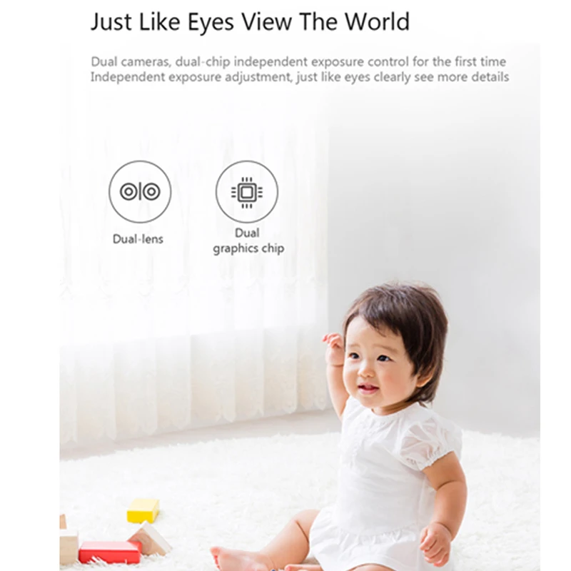 Original Xiaomi Hualai Camera 1080P Dual Lens Panoramic View Smart WIFI IP VR View Mode Night Visio
