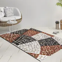 Else Nordec черно-белый ikat скандинавский геометрический 3d принт Противоскользящий килим моющийся декоративный килим Площадь Ковер богемный ковер