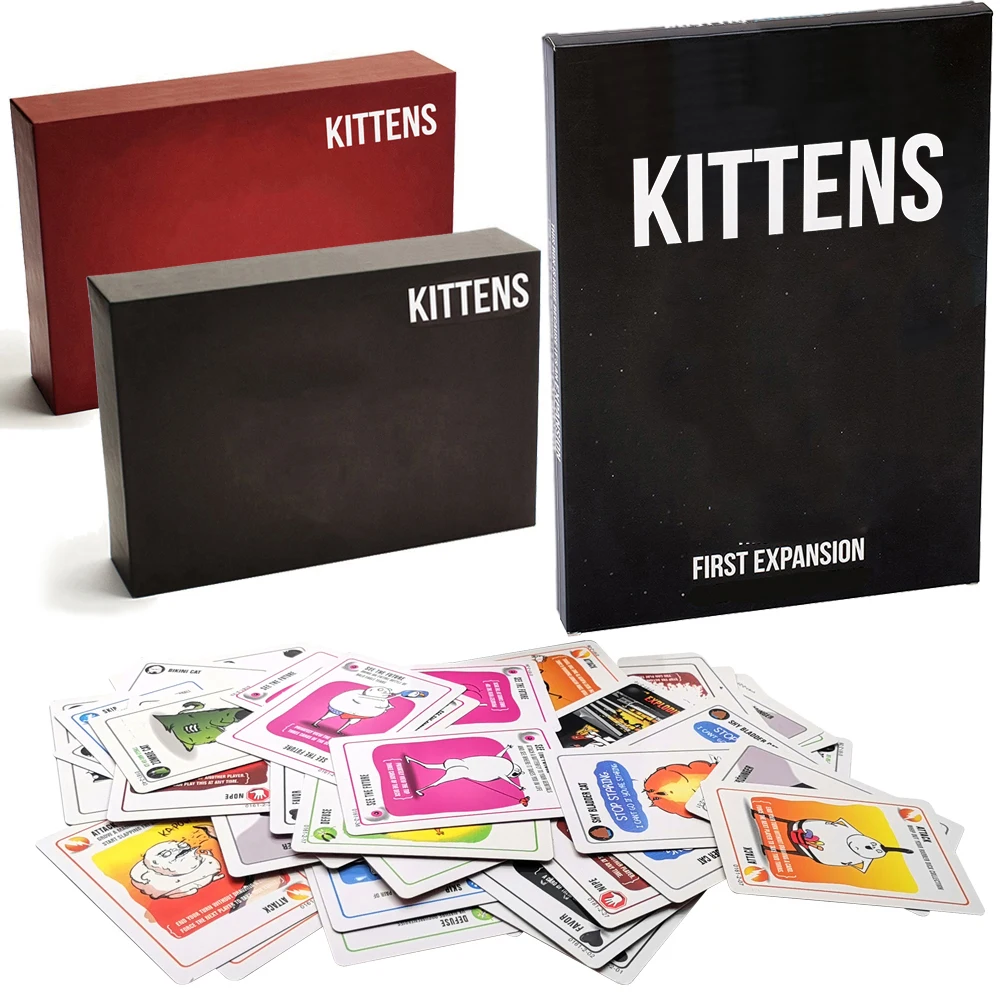 

Explode Board Games For Kittens Original Edition Card Game NSFW Edition Red Cat Black Cat Family Party Strategy Toys Wholesale