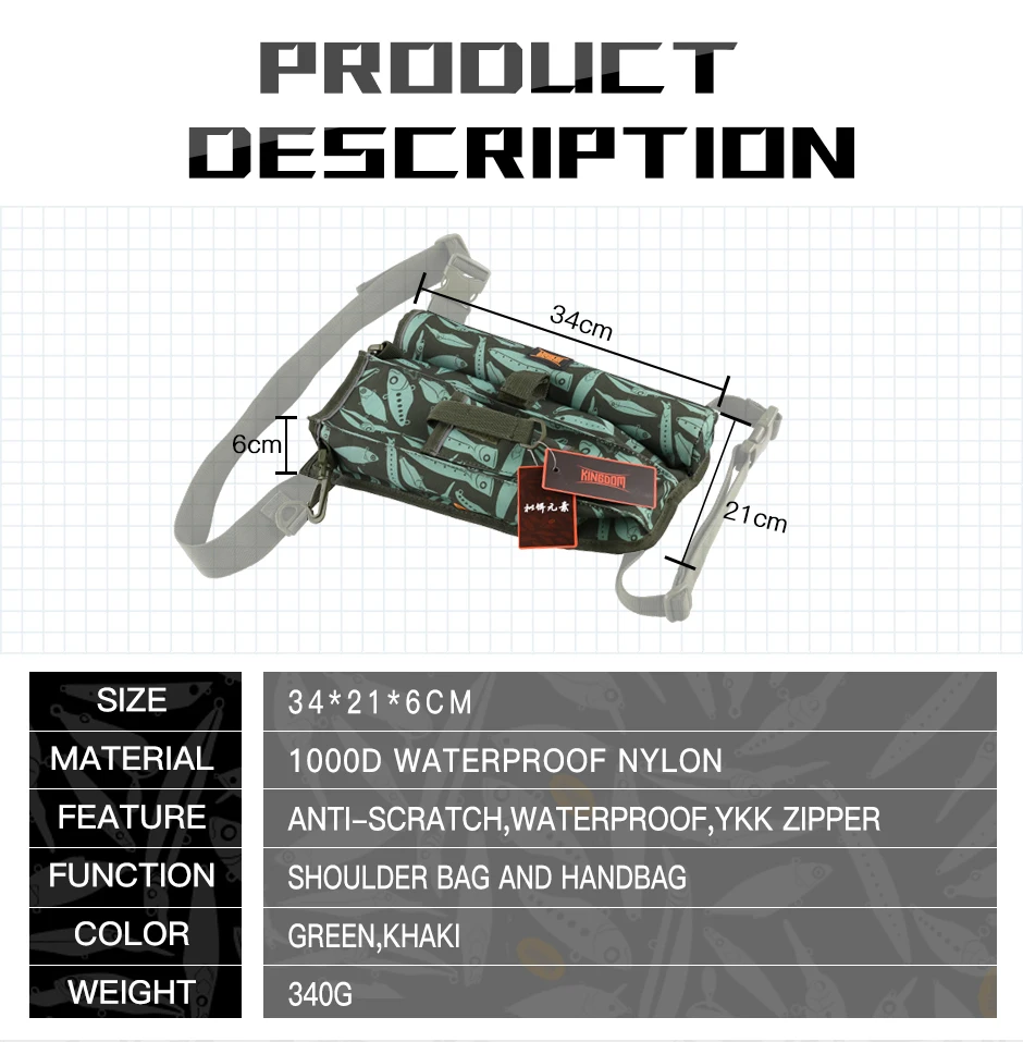 Kingdom рыболовная удочка Сумка Многофункциональная использует Водонепроницаемый Анти-Царапины нейлон Хорошее качество рыболовные снасти сумка Модель lyb-15