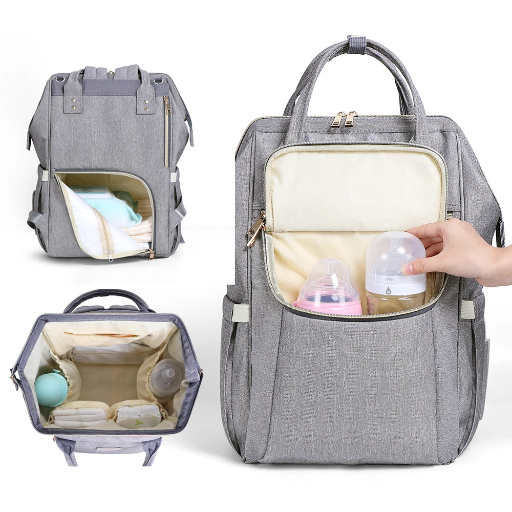 

LAND Double Shoulder Diaper Bag Large Waterproof Nursing Bag Travel Backpack Baby Stroller Bag Nursing Mummy Bag for Baby Care