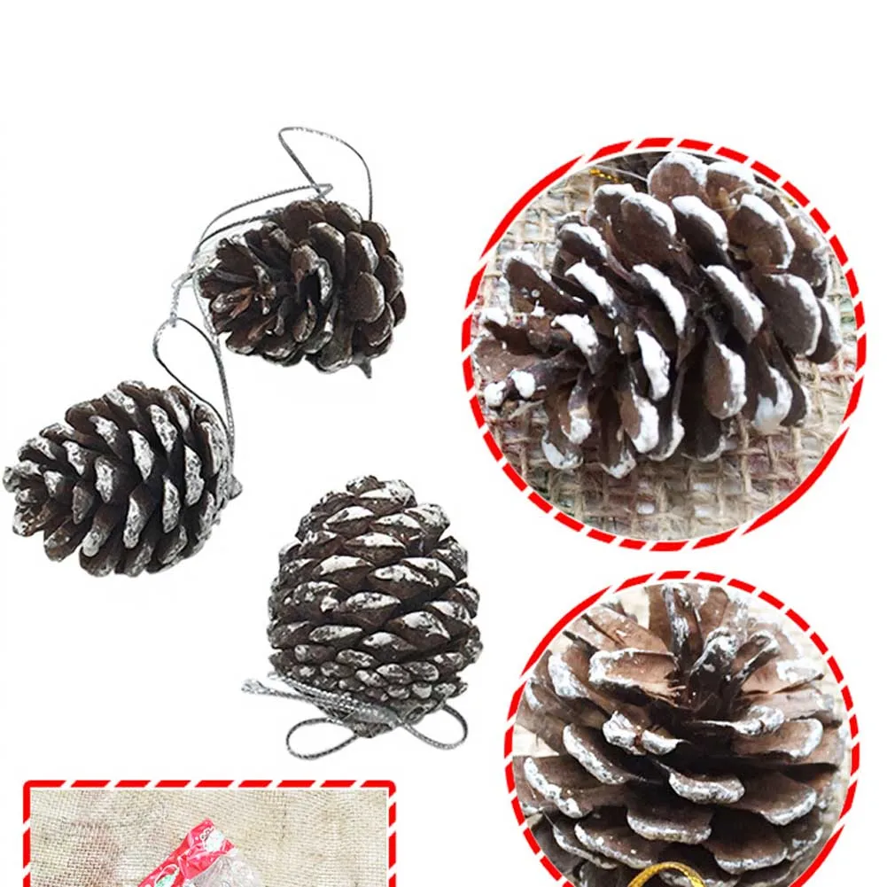 

9pcs/set Christmas Pine Cones Bauble Xmas Tree Hanging Decorations Ornament Home Party Diy Decorations