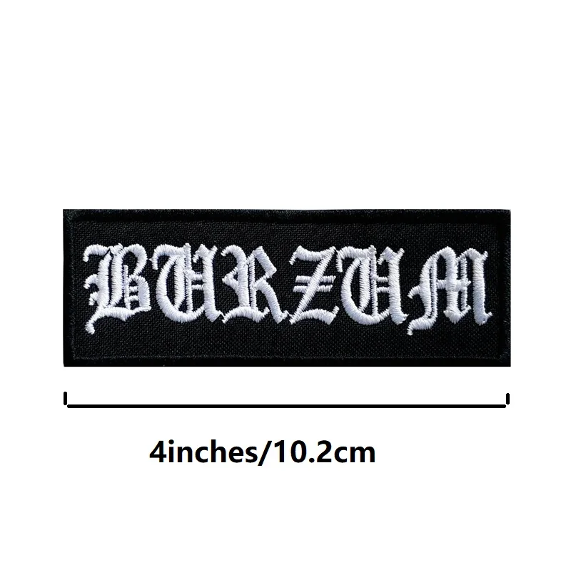 Burzum Логотип Группа патч черный металл вышитый Железный на патч футболка Передача Готический аппликация тяжелый металл, рок, панк значок