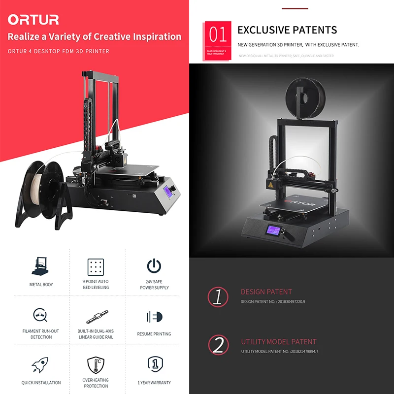 Ortur4 24V безопасный источник питания Impresora 3d Модернизированный на Marlin 2 0