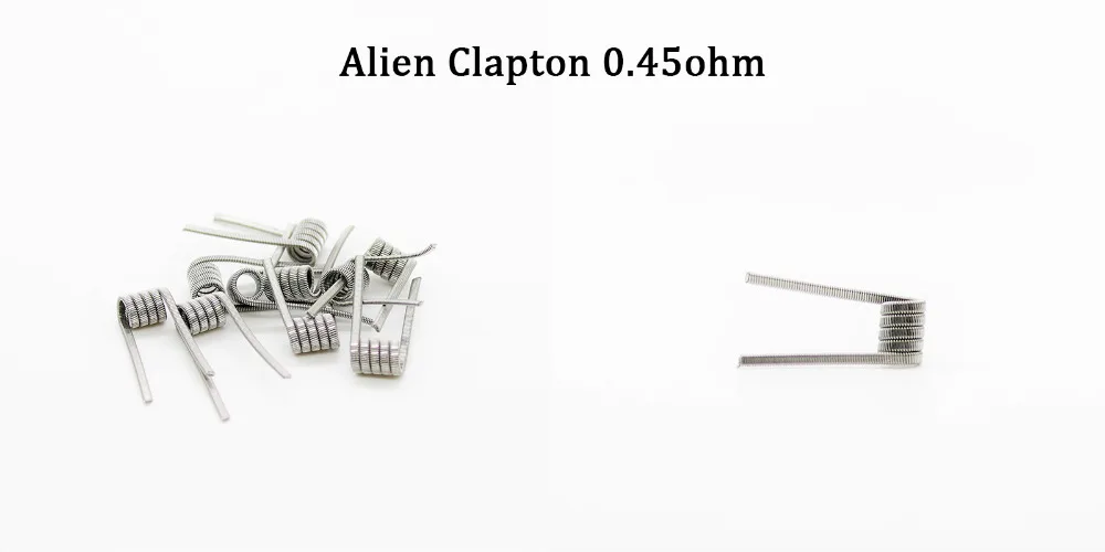 10 шт./лот DOTENT Alien Clapton Flat Twisted Fused Clapton с сопротивлением Quad Тигр нагревательный провод электронная сигарета распылитель готовых предварительно оборудованная катушка катушки
