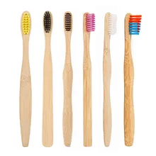Y& W& F 1 шт. Прямая поставка красочная зубная щетка из натурального бамбука древесный уголь зубная щетка es низкоуглеродистая деревянная ручка портативная дорожная зубная щетка