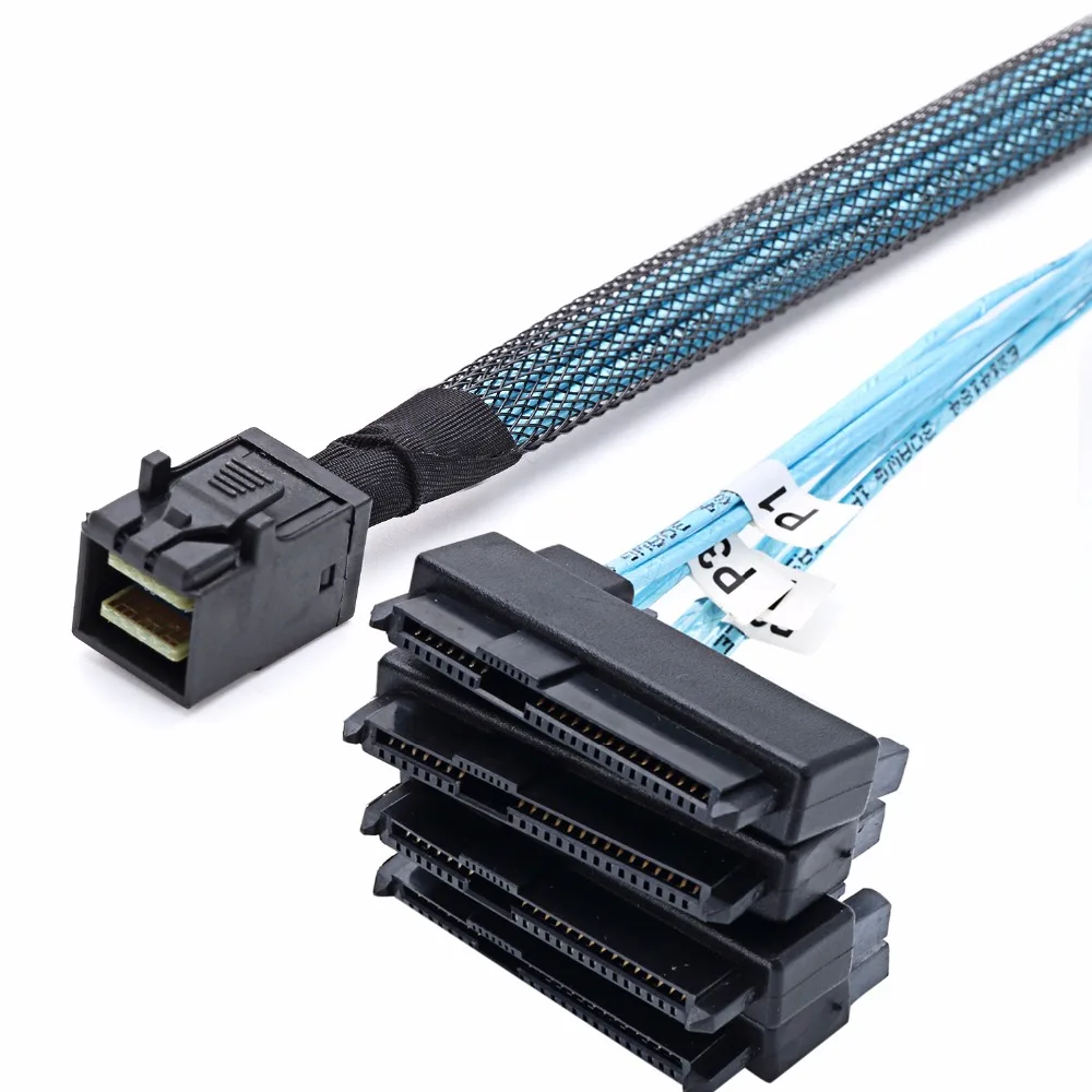 sas sata cables SFF-8643 Internal Mini SAS HD to (4) 29pin SFF-8482 connectors with SAS 15pin Power Port 12GB/S Cable sas sata cables SFF-8643 Internal Mini SAS HD to (4) 29pin SFF-8482 connectors with SAS 15pin Power Port 12GB/S Cable