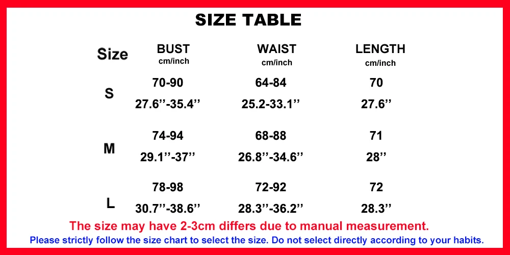 size table