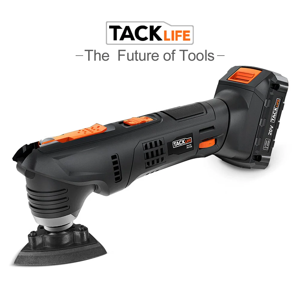 

Tacklife PMT03B Oscillating Tool Max 20V/18V Cordless Multifunctional Electrical Tool Grout Removing Scraping Cutting Polishing