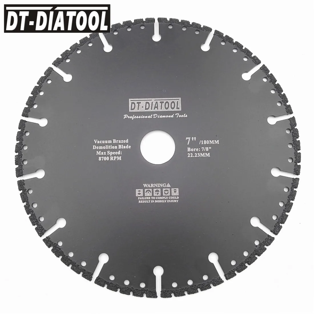 DT-DIATOOL 1pc Vacuum Brazed Diamond cutting disc for multi Purpose for Rebar aluminum hard granite rescue saw blade 4.5"-9"