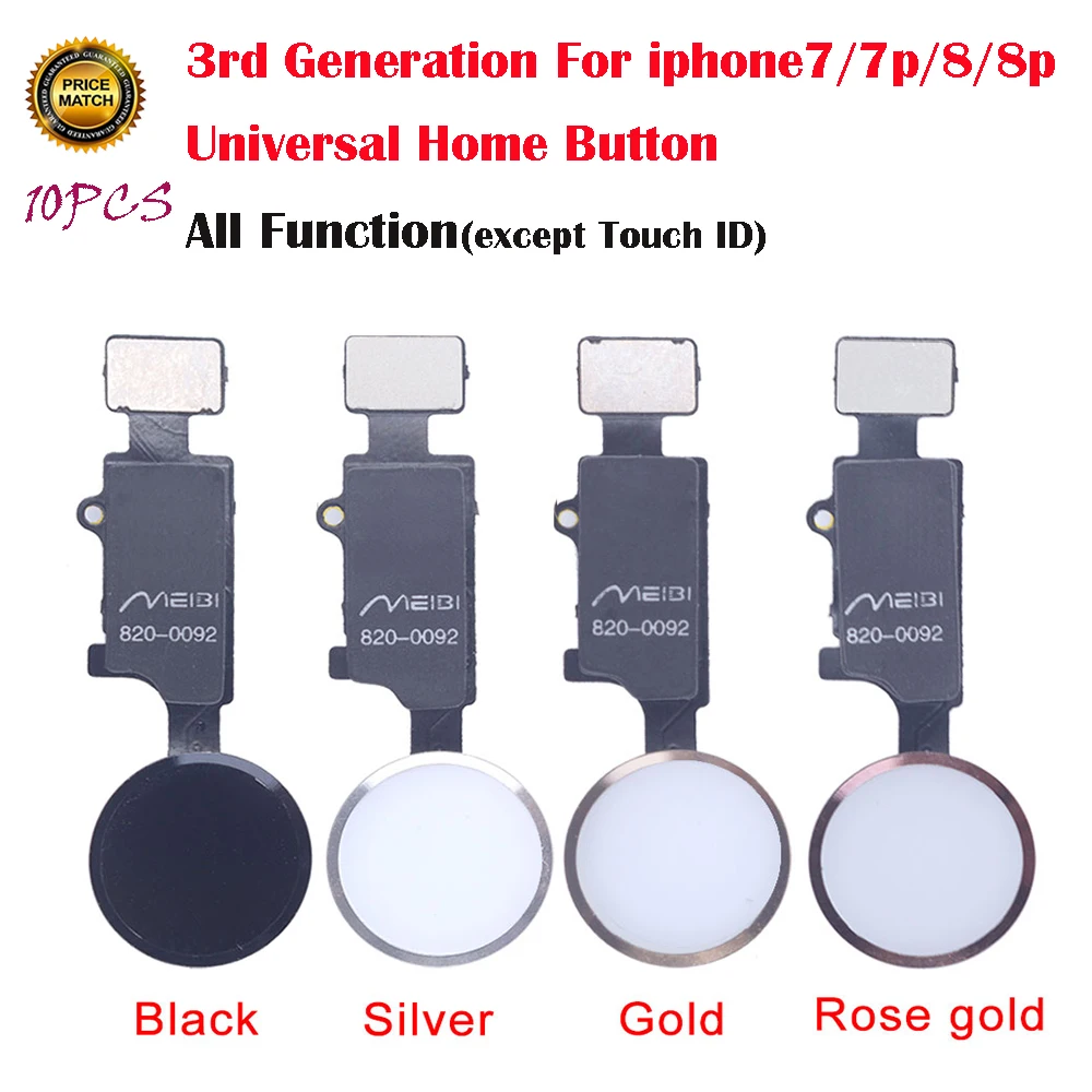 

10pcs JC Hot Sale Solution 3rd Universal Home Button+Flex Assembly for iPhone 7/7P/8/8P Free Shipping
