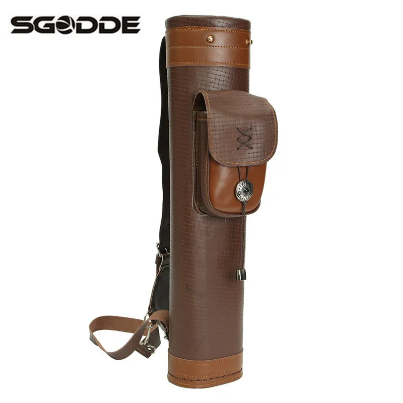 

Conventional Genuine Leather Back Arrows Quiver Hunting Pouch Shoulder Belt Bag 24pcs Arrows Large Capacity for Outdoor Hunting
