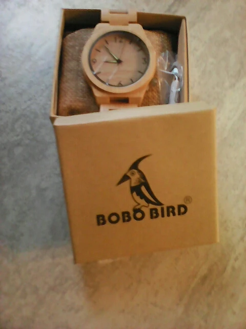 BOBO BIRD Luminous Hand Made Natural Bamboo Watch