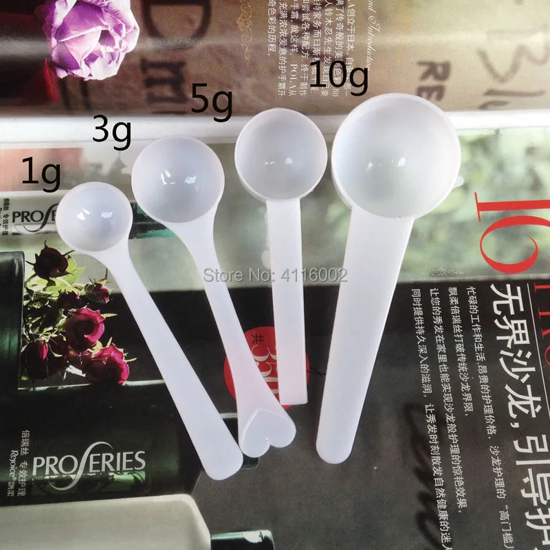 

1000pcs Professional White Plastic 5g/3g/1g Scoops/Spoons For Food/Milk/Washing Powder/Medicine Measuring