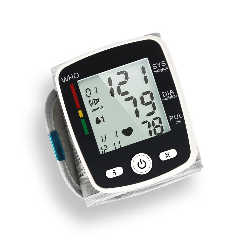 Измеритель артериального давления автоматический цифровой тонометр для голосового запястья с usb-зарядкой оксиметр с ЖК-дисплеем черный измерительный инструмент для здоровья - Цвет: Wrist Blood Pressure