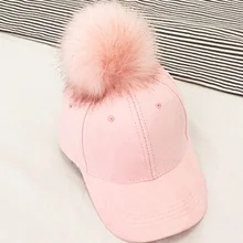 Новинка, Мода, стиль, женская бейсболка с помпоном из искусственного лисьего меха, s светильник, замшевая Кепка в стиле хип-хоп, Gorros Para El Sol