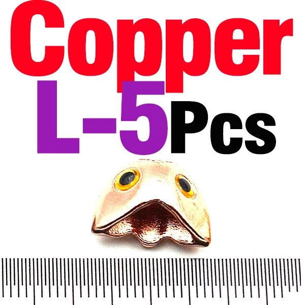MNFT 5 шт. несколько цветов череп Sculpin шлем мухи для рыбы Утяжеленный стримеры мушки материал - Цвет: 5PCS Copper L