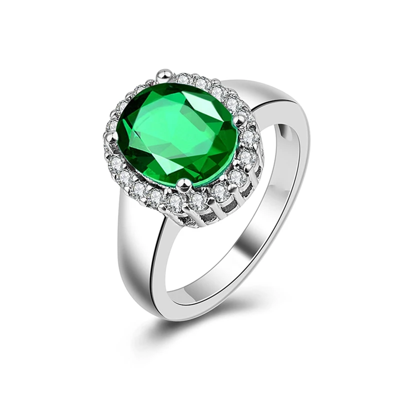

Simple Rhinstones Models HOT Selling Ring - Green Blue Engagement Ring 2018 Trend Accessories
